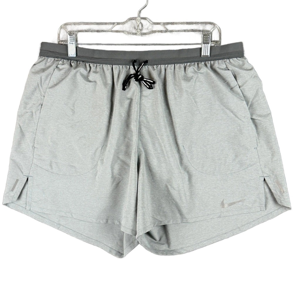 Nike Dri-FIT Stride Men's 2XL Grey Running Athletic Shorts 5" Inseam Activewear